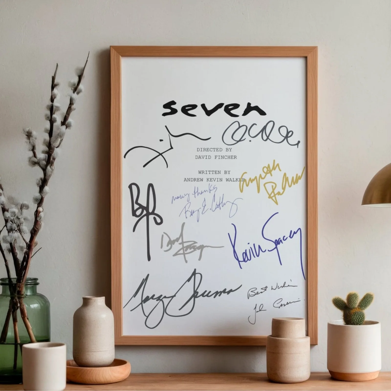 Seven Inspired Poster A4 Pre-Printed Autograph Script Style Wall Art Gift Print, image 2