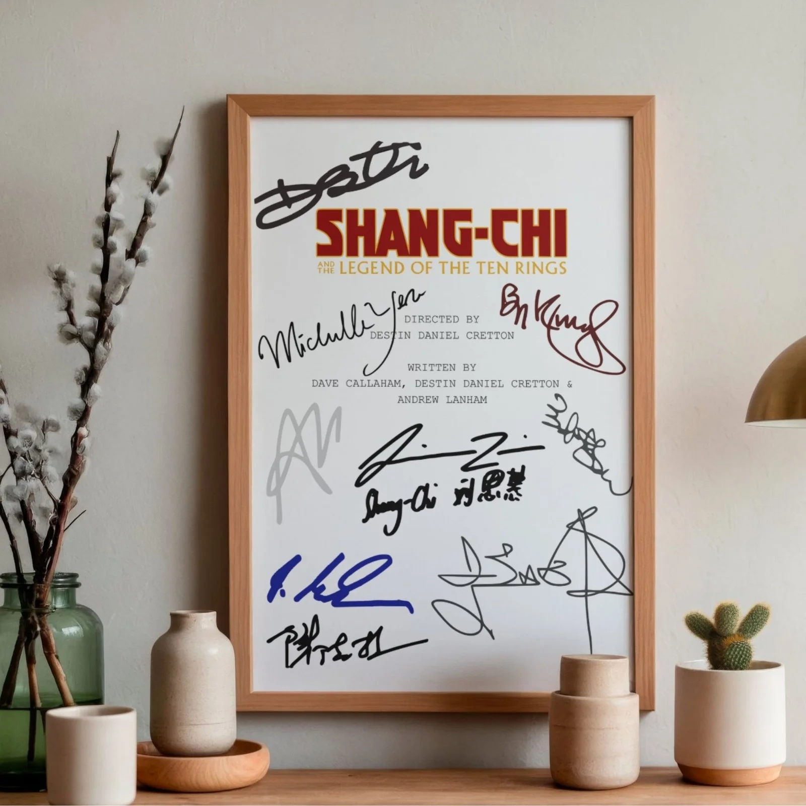 Shang Chi Legend Of The Ten Rings Inspired Poster A4 Pre-Printed Autograph Gift, изображение 2