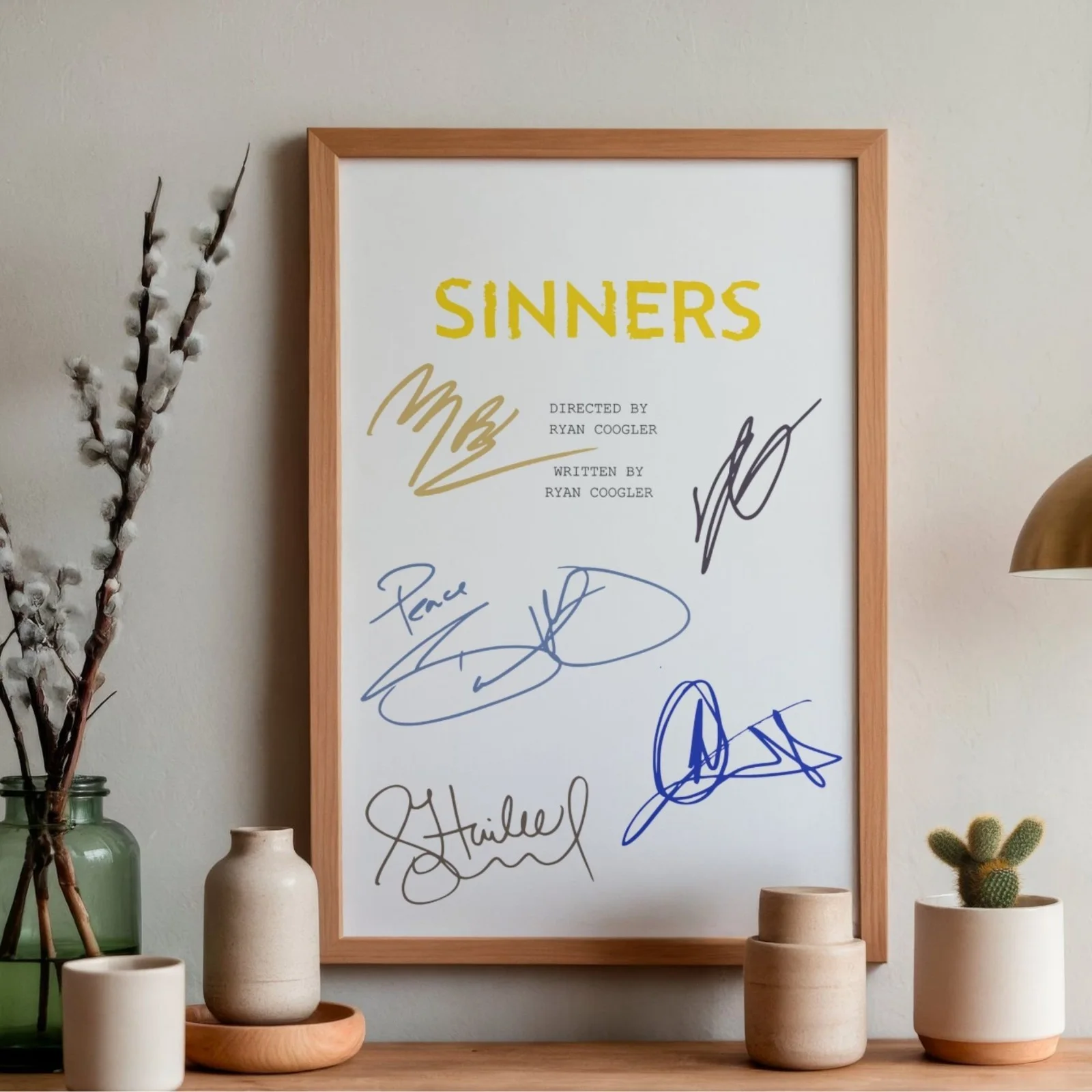 Sinners Inspired Poster A4 Pre-Printed Autograph Script Style Vampire Wall Art, image 2