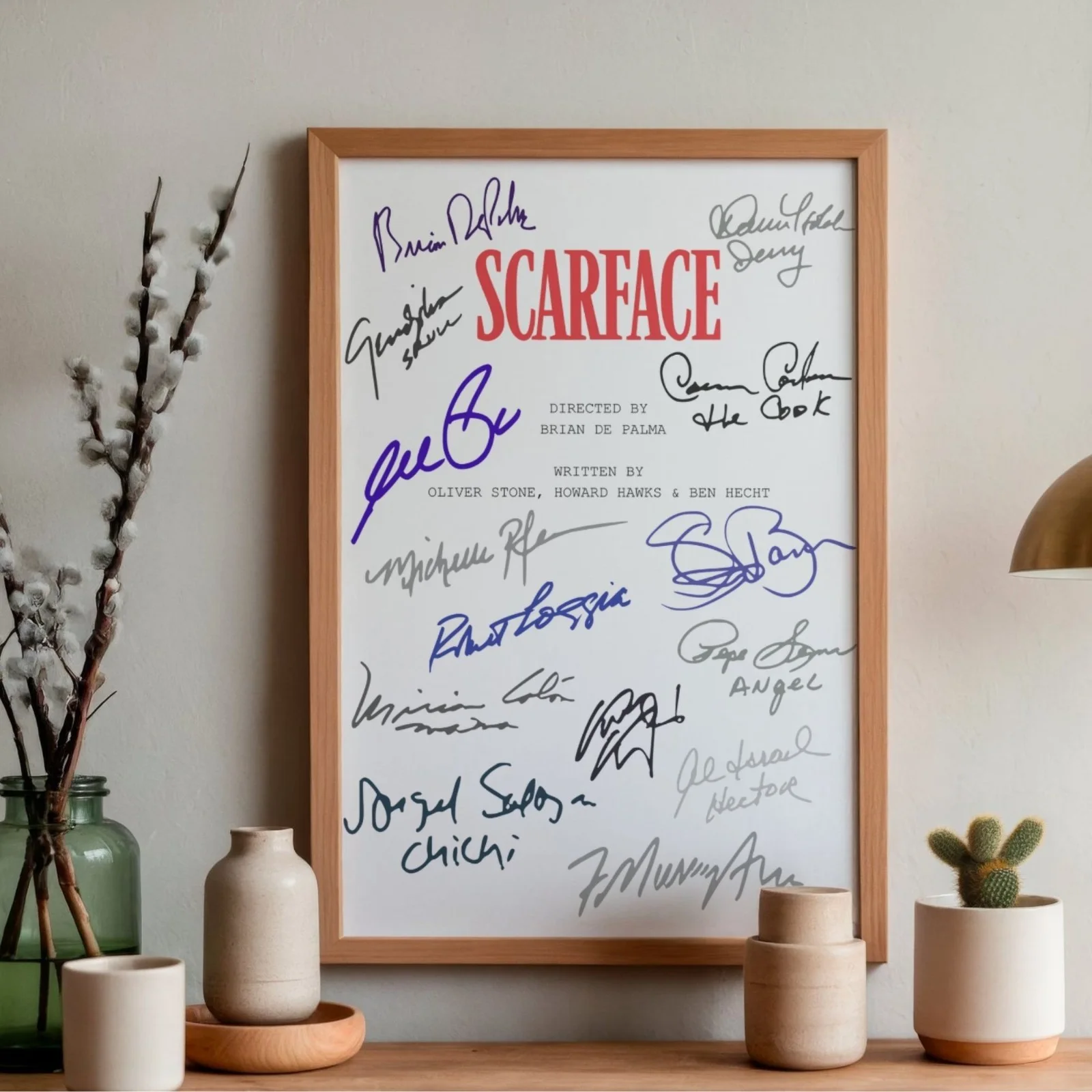 Scarface Inspired Poster A4 Pre-Printed Autograph Script Style Wall Art Gift, image 2