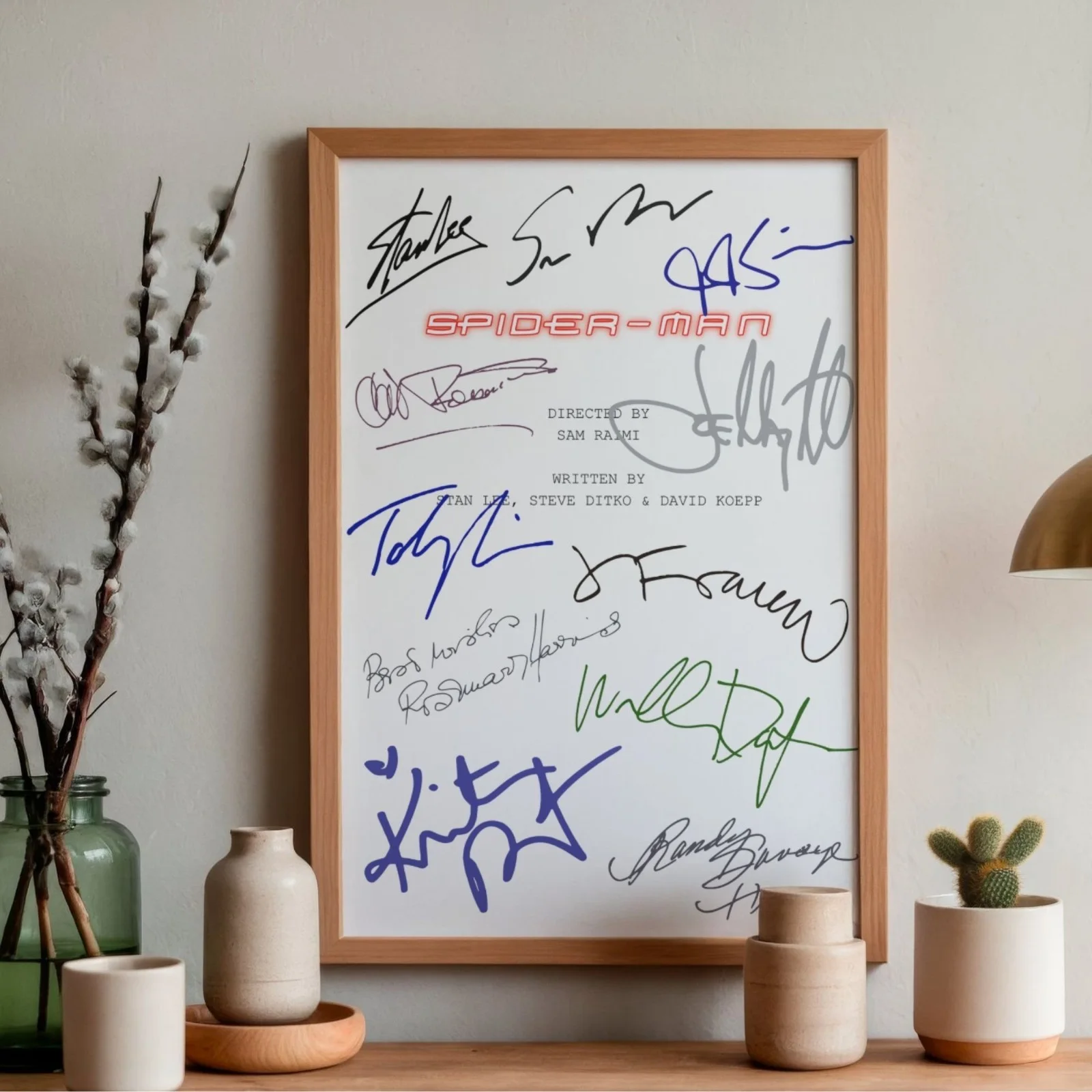 Spider-Man Inspired Poster A4 Pre-Printed Autograph Script Style Wall Art Gift, image 2
