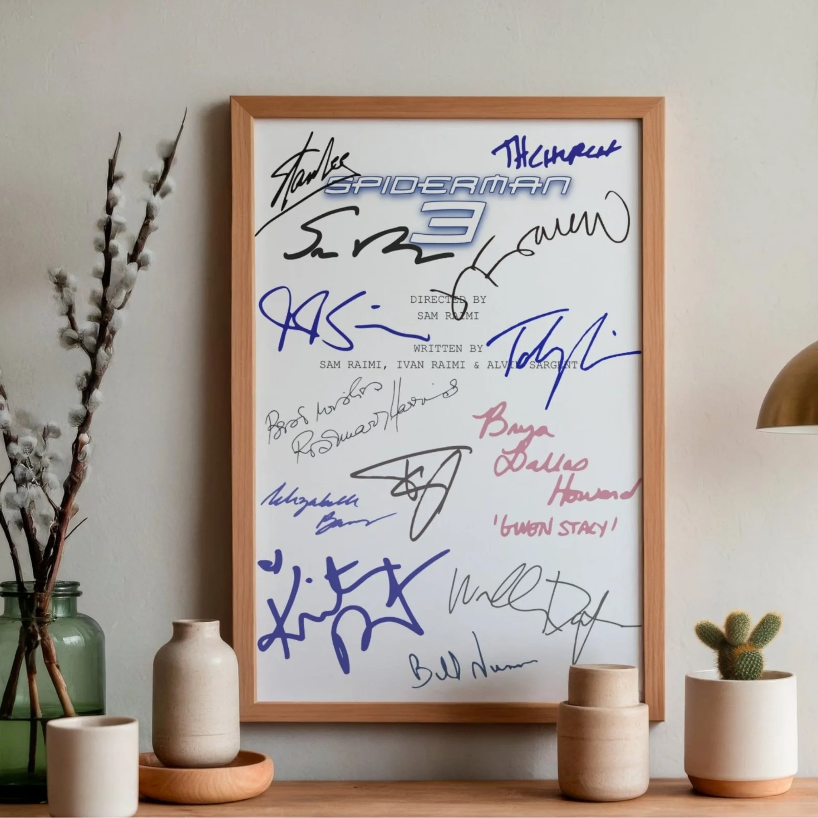 Spider-Man 3 Inspired Poster A4 Pre-Printed Autograph Script Style Wall Art Gift, image 2