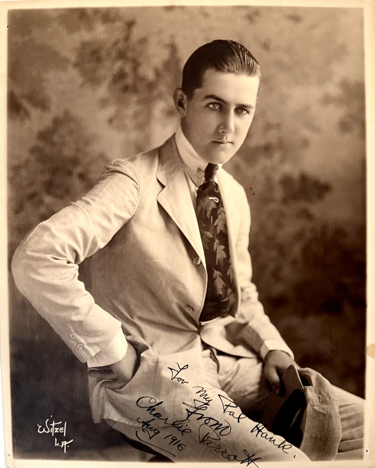 Charley Chase, Charlie Parrot — CHARLEY CHASE Signed Autographed 8x10 PHOTO "Charlie Parrot" To HANK MANN 1916, изображение 5