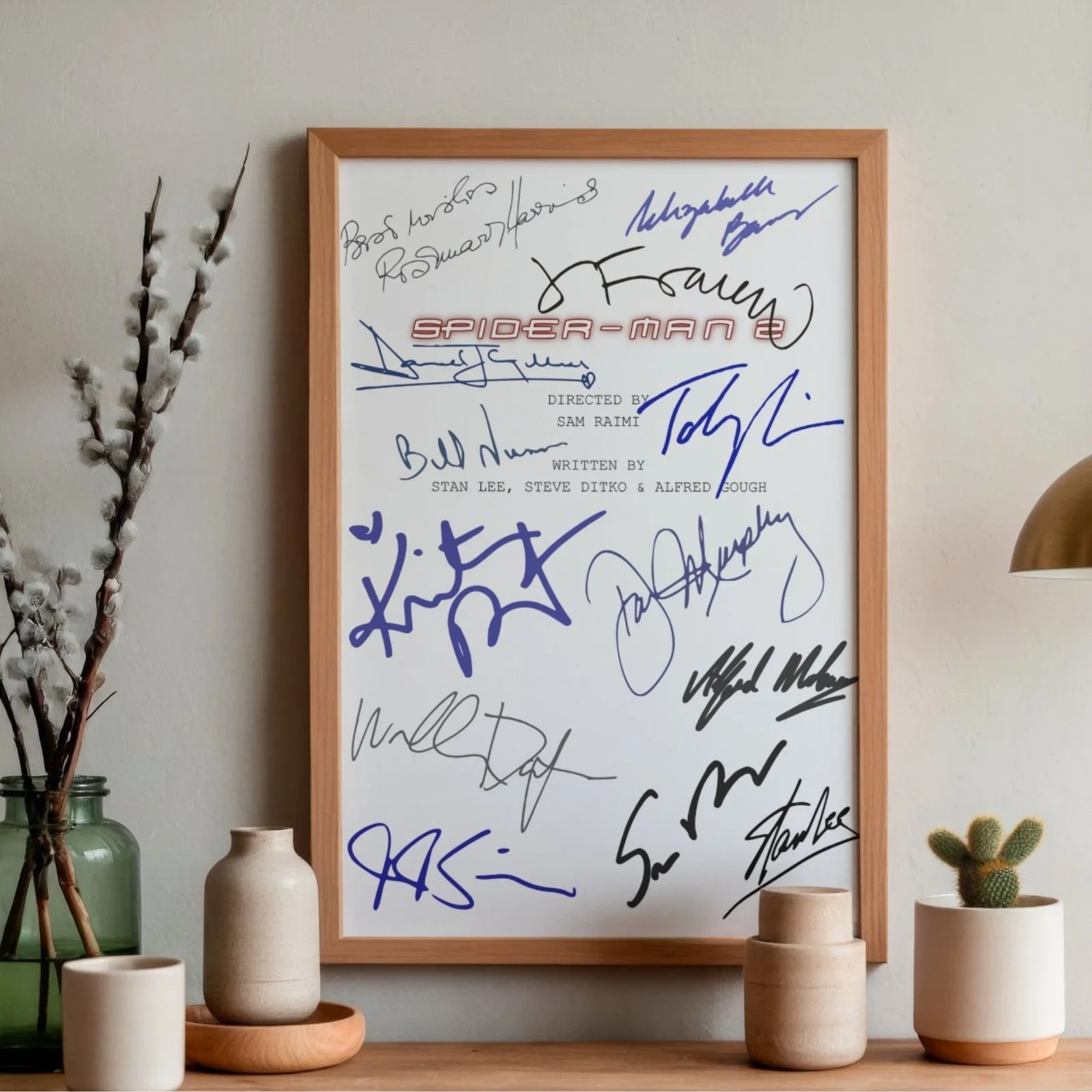 Spider-Man 2 Inspired Poster A4 Pre-Printed Autograph Script Style Wall Art Gift, image 2