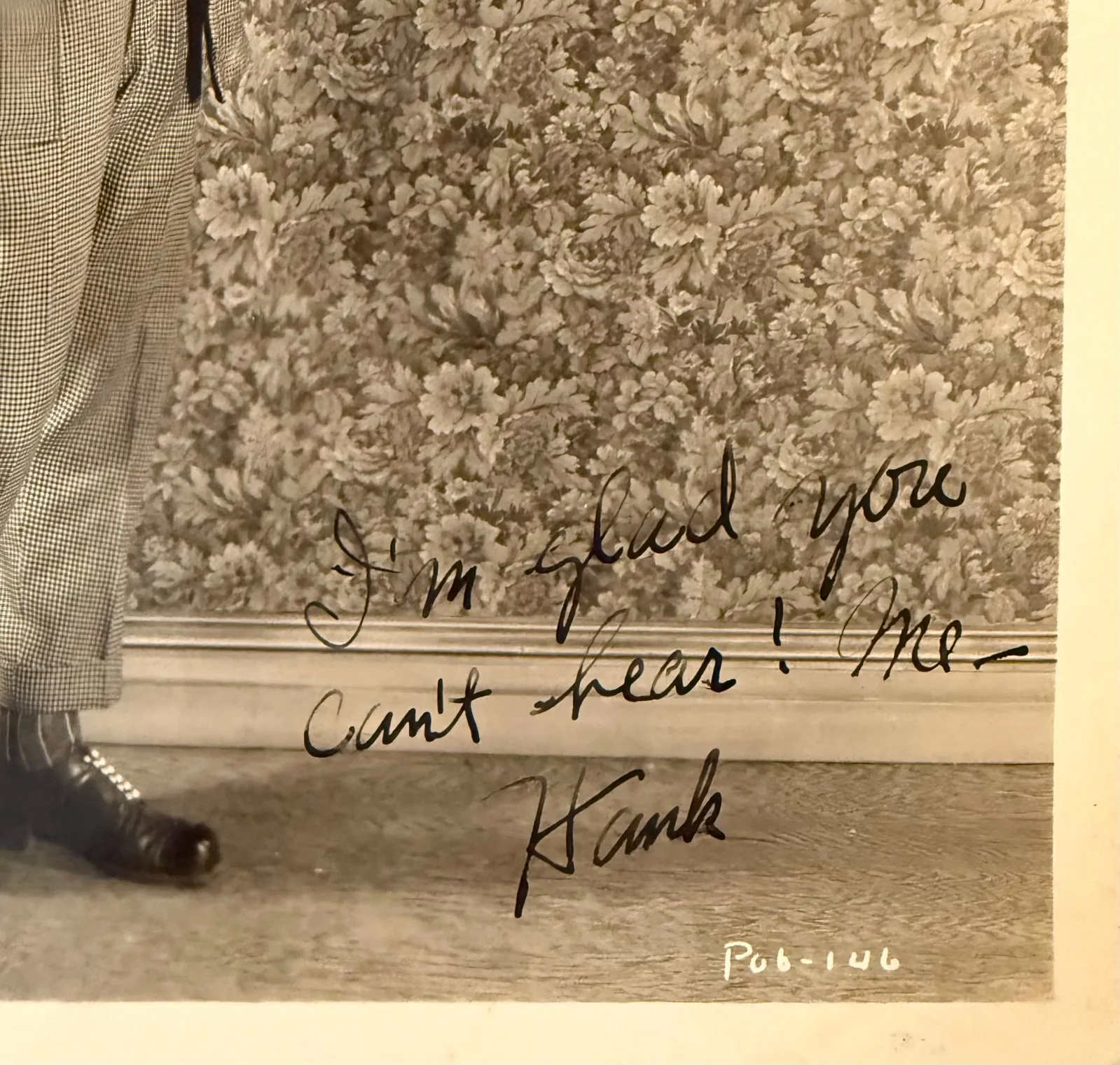 Hank Mann — HANK MANN Signed Autographed 8" x 10" PHOTO Glad You Can't Hear Me KEYSTONE KOPS, image 2