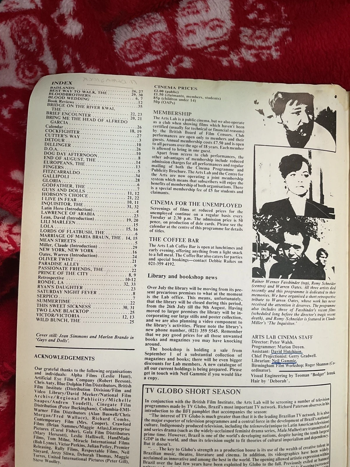 Vintage BFI / Rare Arts Lab Cinema Programme ,1982, image 2