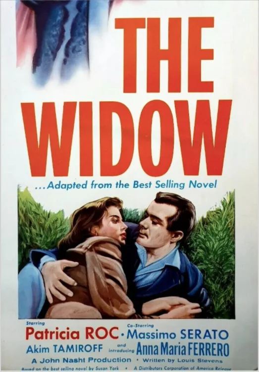 VINTAGE ORIGINAL 1957 MOVIE POSTER - PATRICIA ROC in THE WIDOW - ROLLED 36"x14", изображение 3