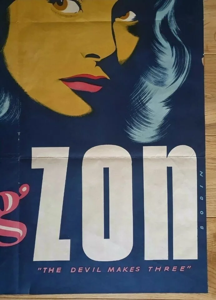 DEVIL MAKES THREE STUNNING 1953 NORWEGIAN POSTER GENE KELLY, PIER ANGELI 40"x27", image 4