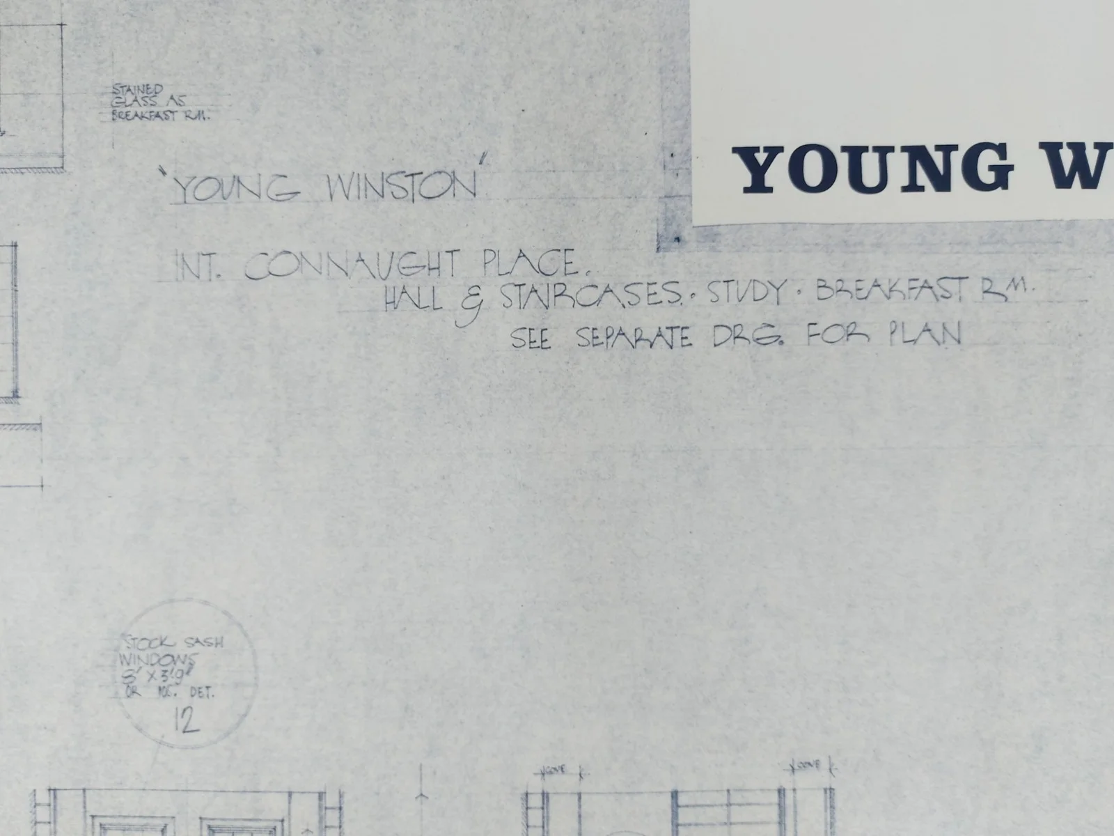 YOUNG WINSTON 1972 ORIGINAL PRODUCTION LARGE SET DRAWING 30"X43" ATTENBOROUGH.R, изображение 2