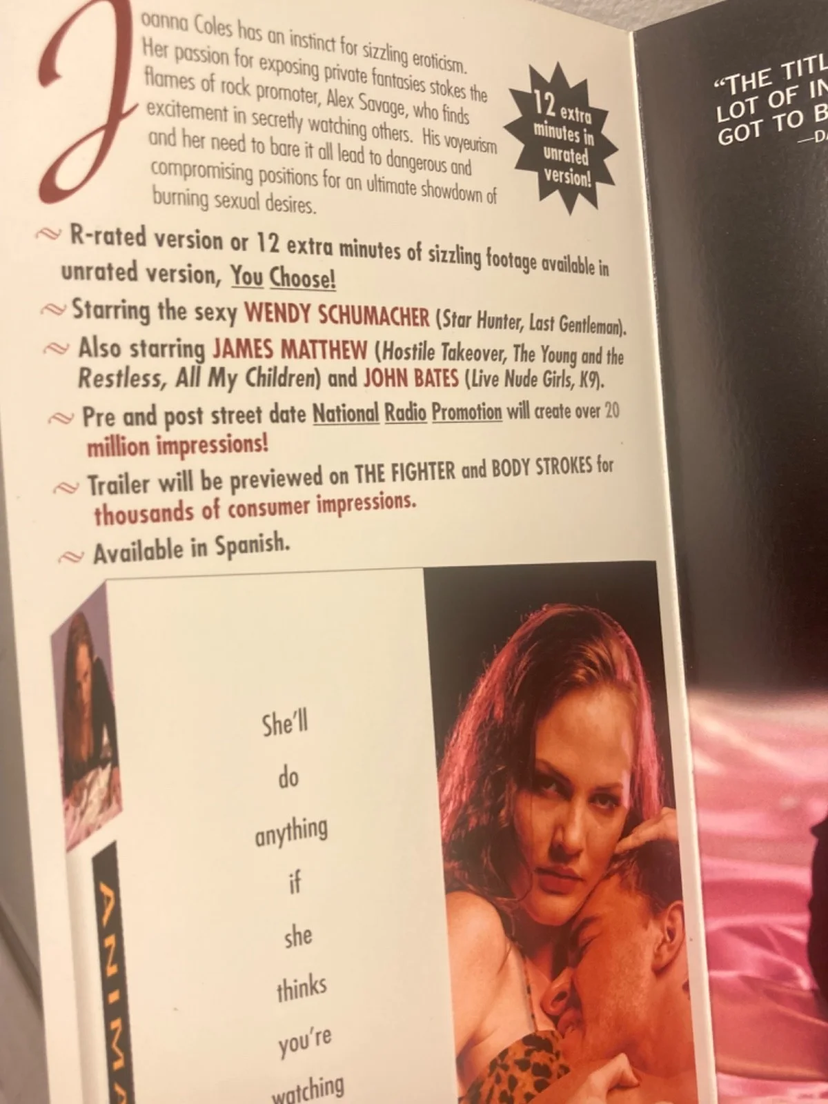 Hand SIGNED Wendy Schumacher 11x8.5 Fold-Out Promo - Animal Insticts: Seductress, изображение 4