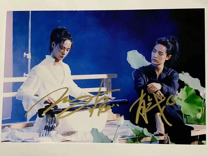 2019 The Untamed 无羁 Xiao Zhan Wang yibo Hand Signed Autographed Photo Gifts 6", изображение 2