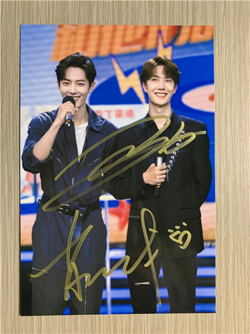 The Untamed Xiao Zhan Wang Yibo BJYX Signed Autographed Photo Autograph, изображение 3
