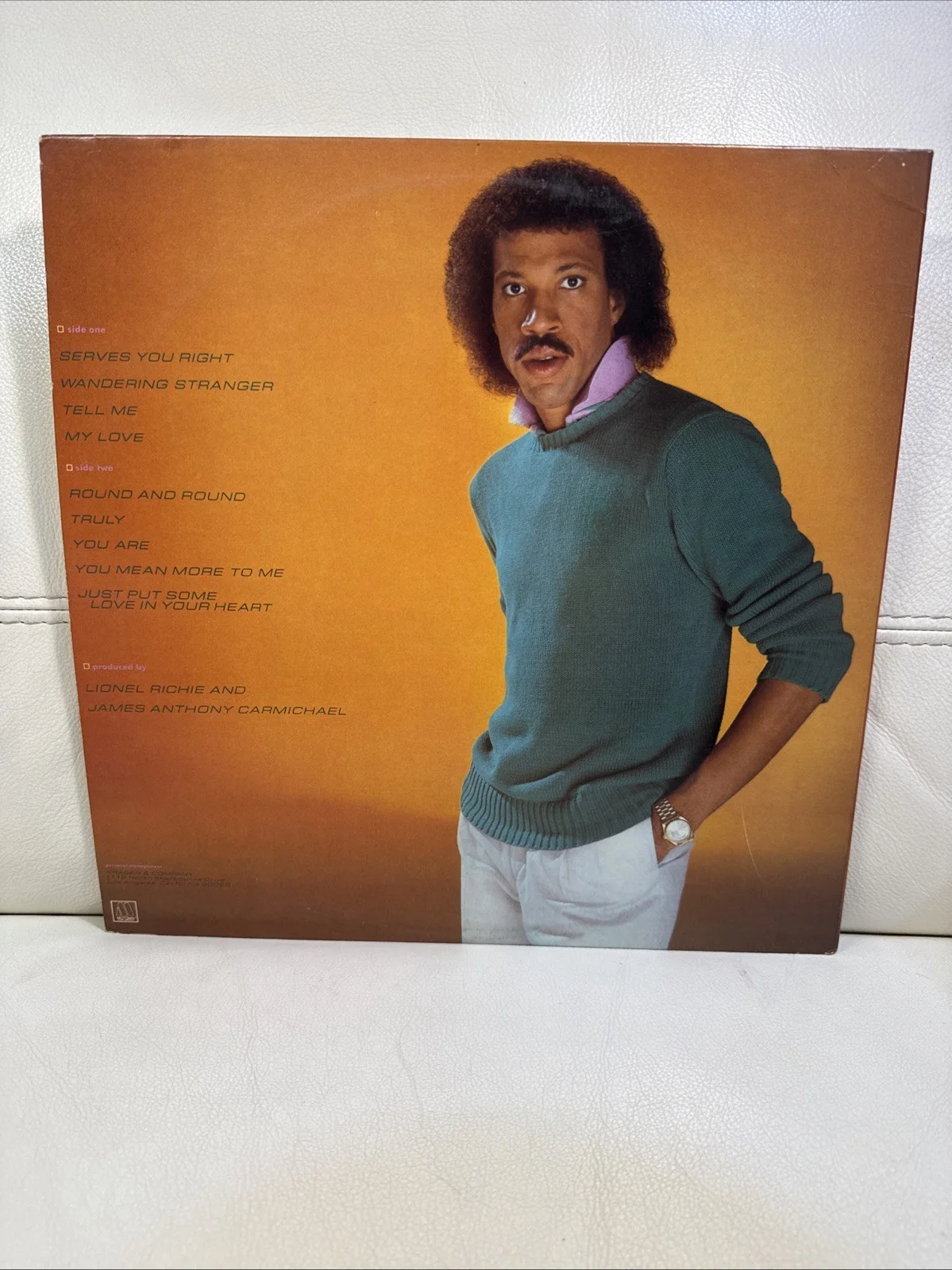 Lionel Richie Autographed Original Vinyl Record Album Signed Inner Sleeve, изображение 2