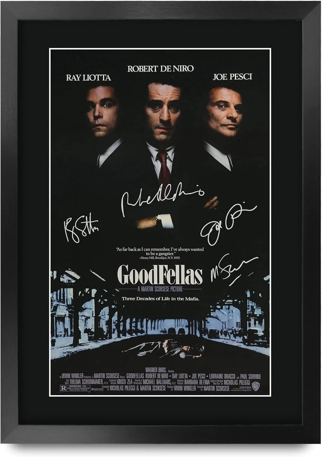 Signed Goodfellas Movie Poster Display 16x12 Black Framed Autograph Collectible, изображение 3