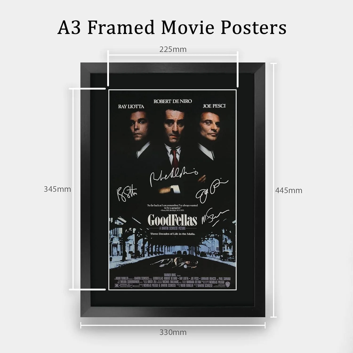 Signed Goodfellas Movie Poster Display 16x12 Black Framed Autograph Collectible, изображение 4