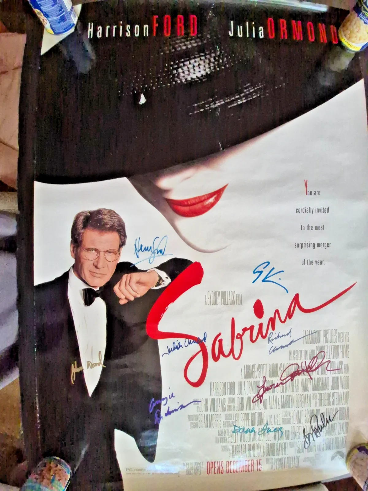 SEE BELOW — Sabrina-harrison ford ---CAST SIGNED MOVIE POSTER-w/COA ekim
