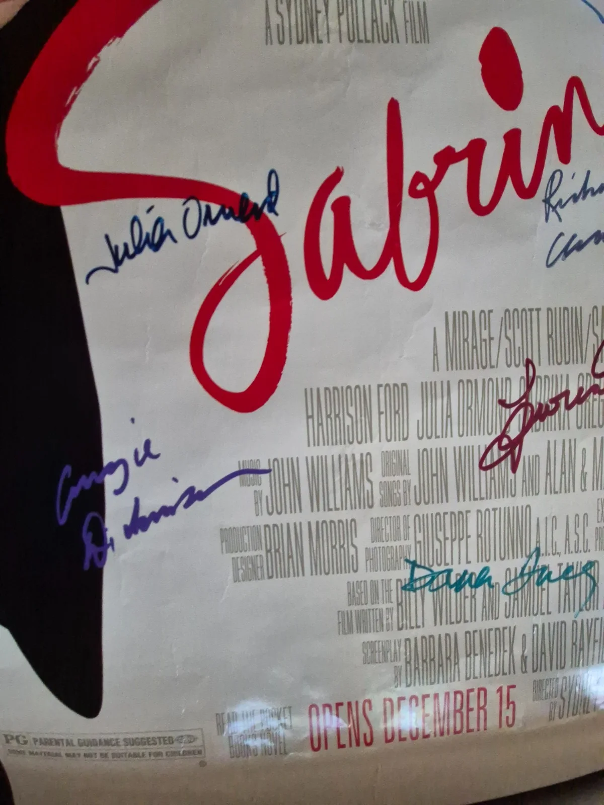 SEE BELOW — Sabrina-harrison ford ---CAST SIGNED MOVIE POSTER-w/COA ekim, image 2