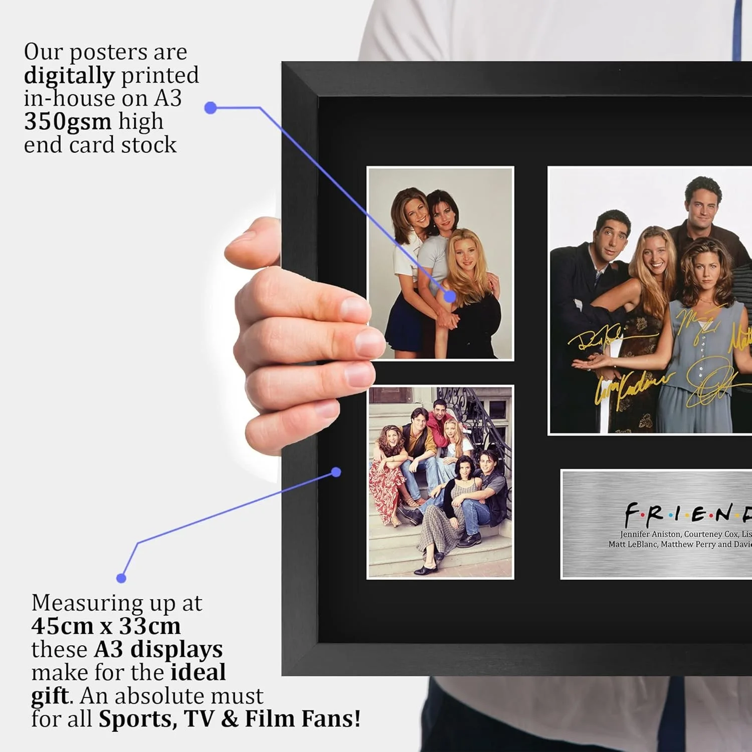 Framed Friends TV Show Autographed Photo Montage 16x12 Classic Gift, изображение 5