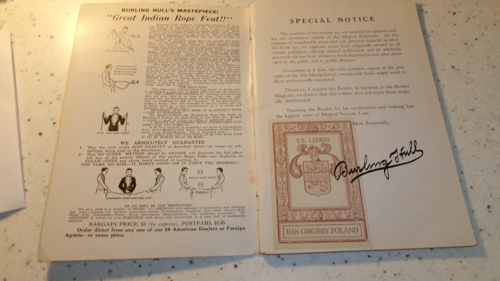 Burling Hull — EXPERT BILLIARD BALL MANIPULATION by Burling Hull...sleight of hand..autographed, изображение 4