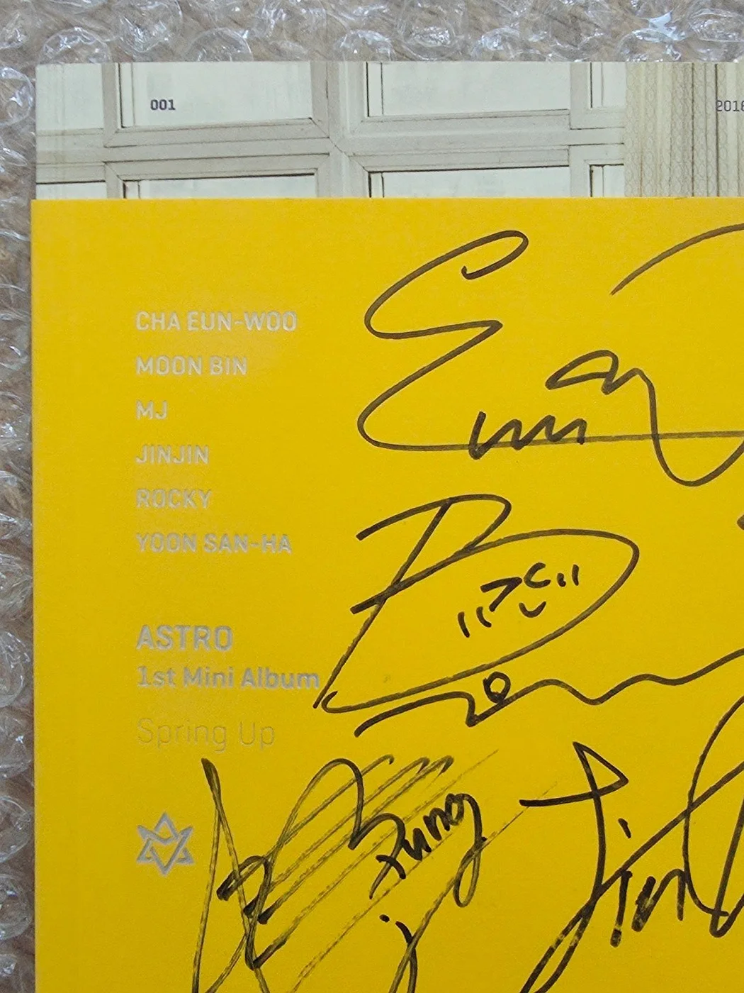 ASTRO 1ST MINI ALBUM SPRING UP Promo Sticker Autographed Hand Signed, image 4