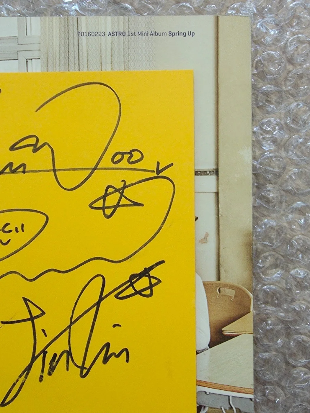 ASTRO 1ST MINI ALBUM SPRING UP Promo Sticker Autographed Hand Signed, image 5