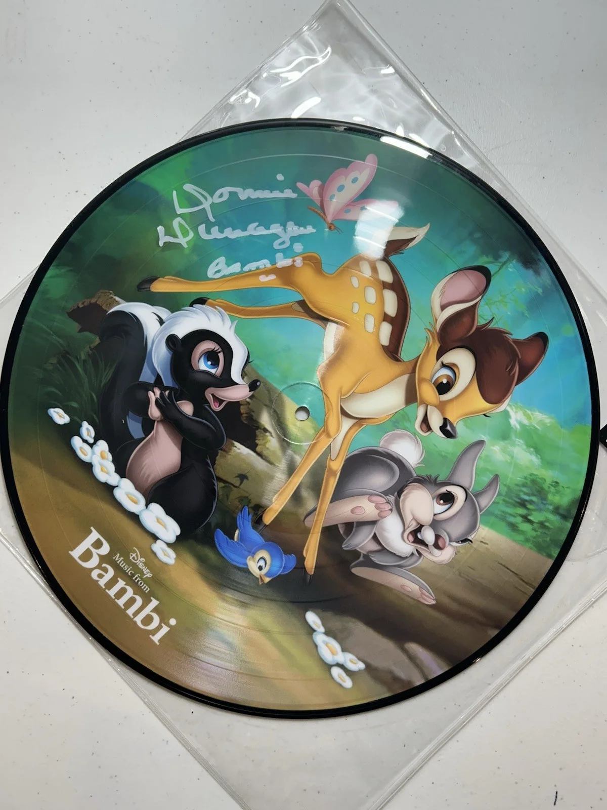 Donnie Dunagan — SIGNED Donnie Dunagan Bambi Disney Picture Disc Vinyl Voice of Bambi Autograph, изображение 2