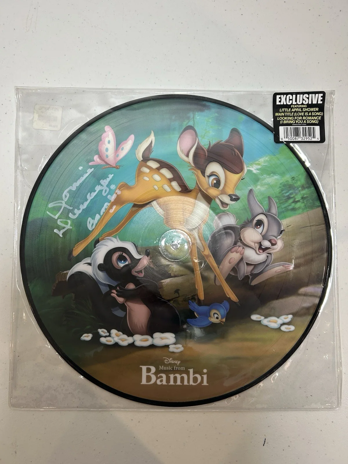 Donnie Dunagan — SIGNED Donnie Dunagan Bambi Disney Picture Disc Vinyl Voice of Bambi Autograph, изображение 5
