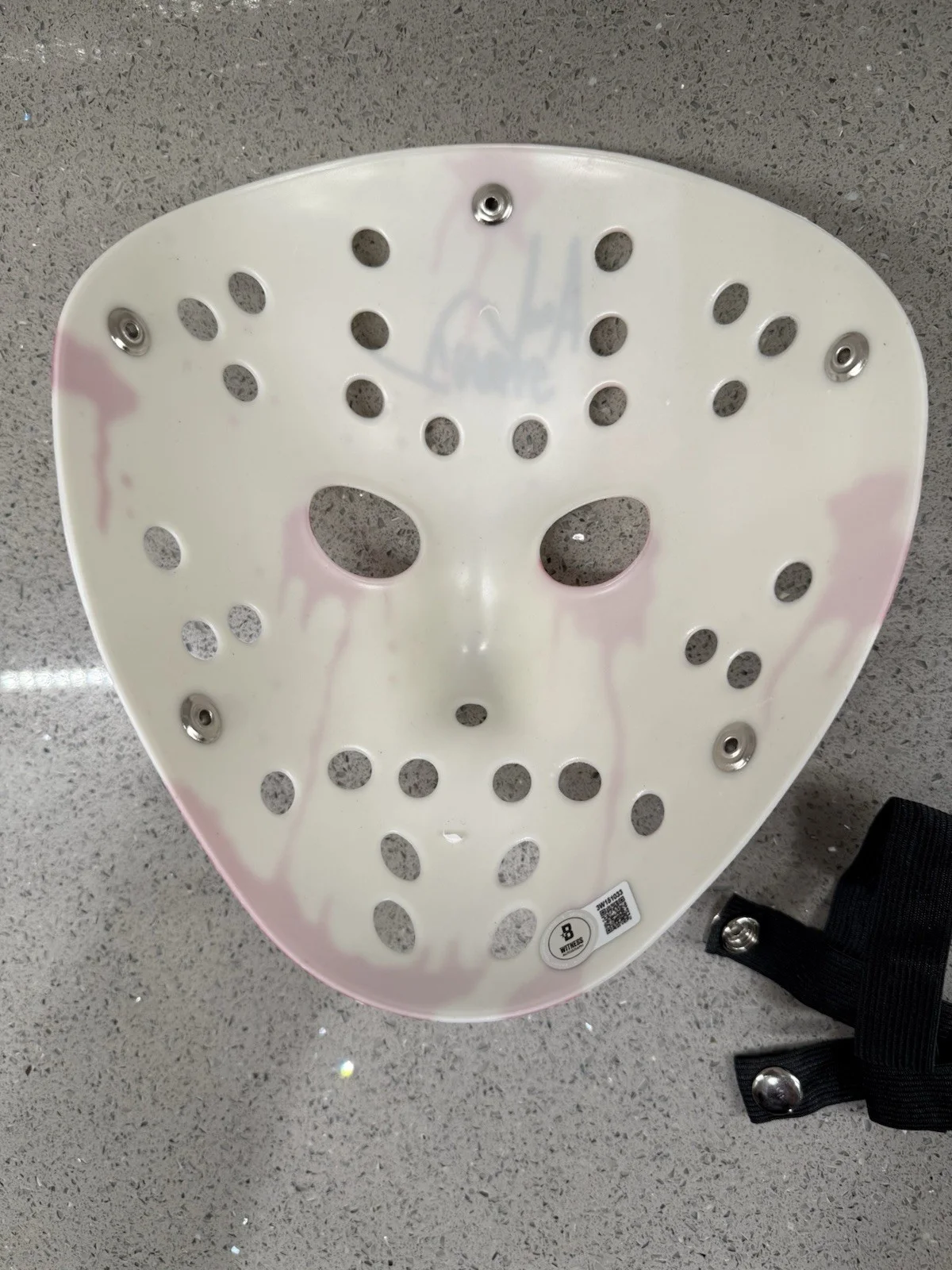 Ari Lehman “Jason 1” Autographed/Signed Friday The 13th Mask Jason BAS Witnessed, image 2