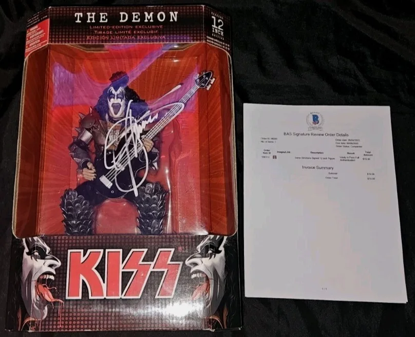 KISS THE DEMON GENE SIMMONS SIGNED SPECIAL EDITION 12" MCFARLANE FIGURE BAS, изображение 2