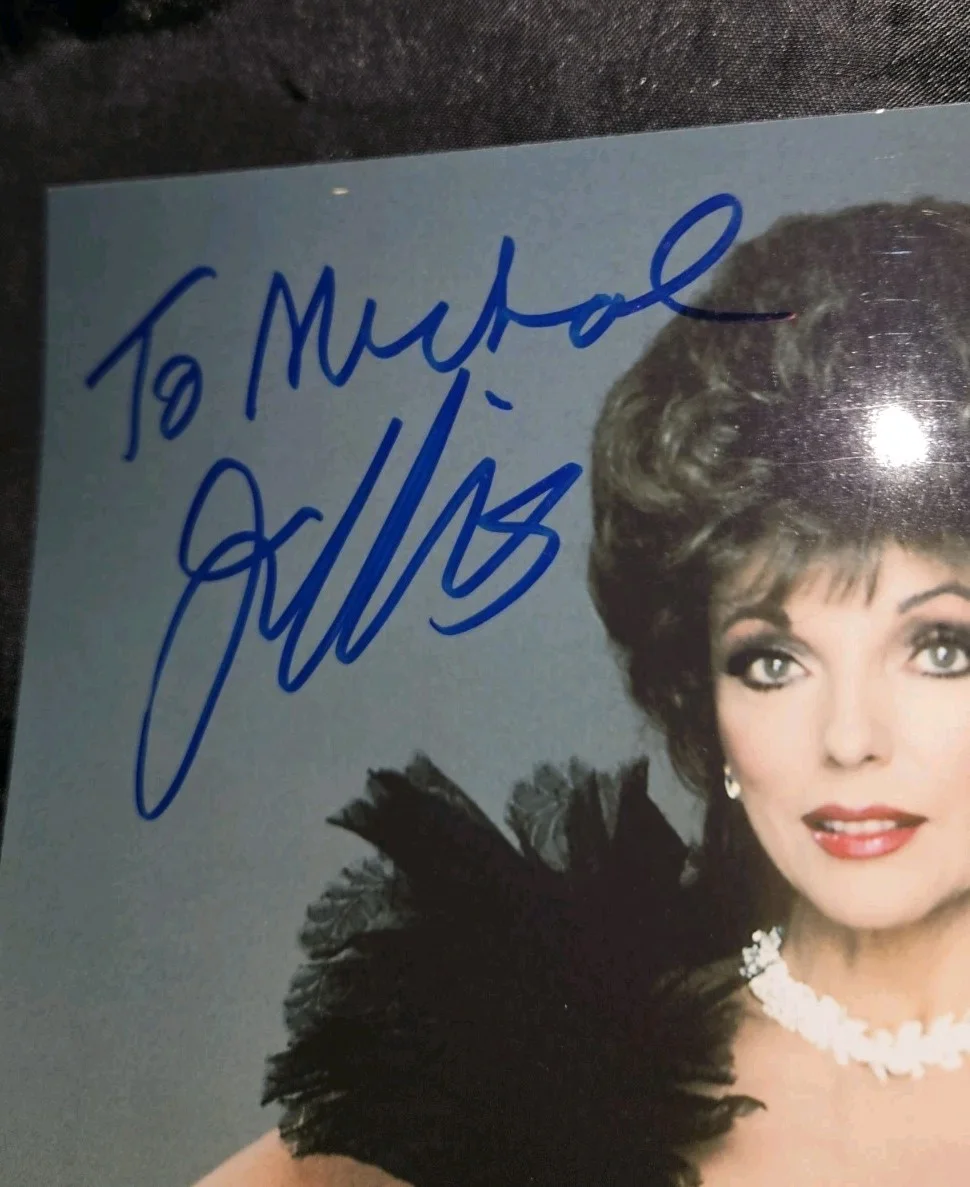 Joan Collins — JOAN COLLINS DYNASTY STAR TREK BATMAN SIGNED 8X10 PHOTO TO MICHAEL JSA COA CERT, image 4