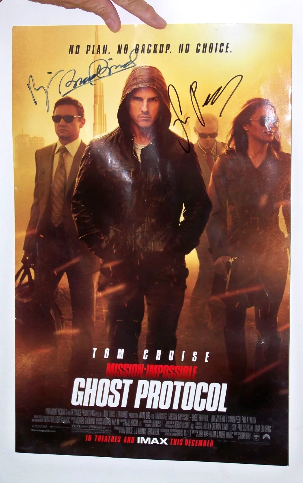 Mission Impossible Ghost Protocol Premiere Signed Poster, 11x17, image 2