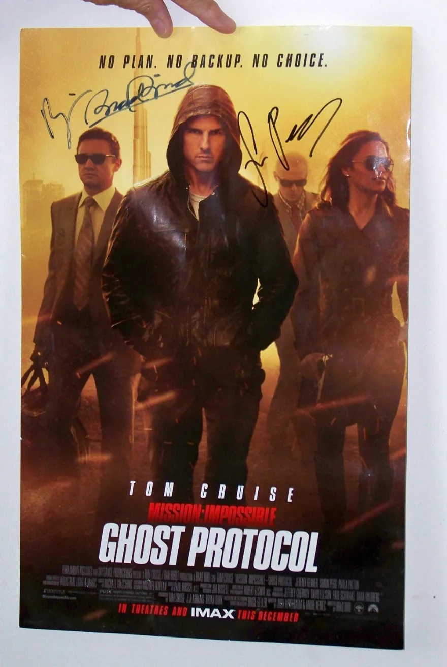 Mission Impossible Ghost Protocol Premiere Signed Poster, 11x17, image 3