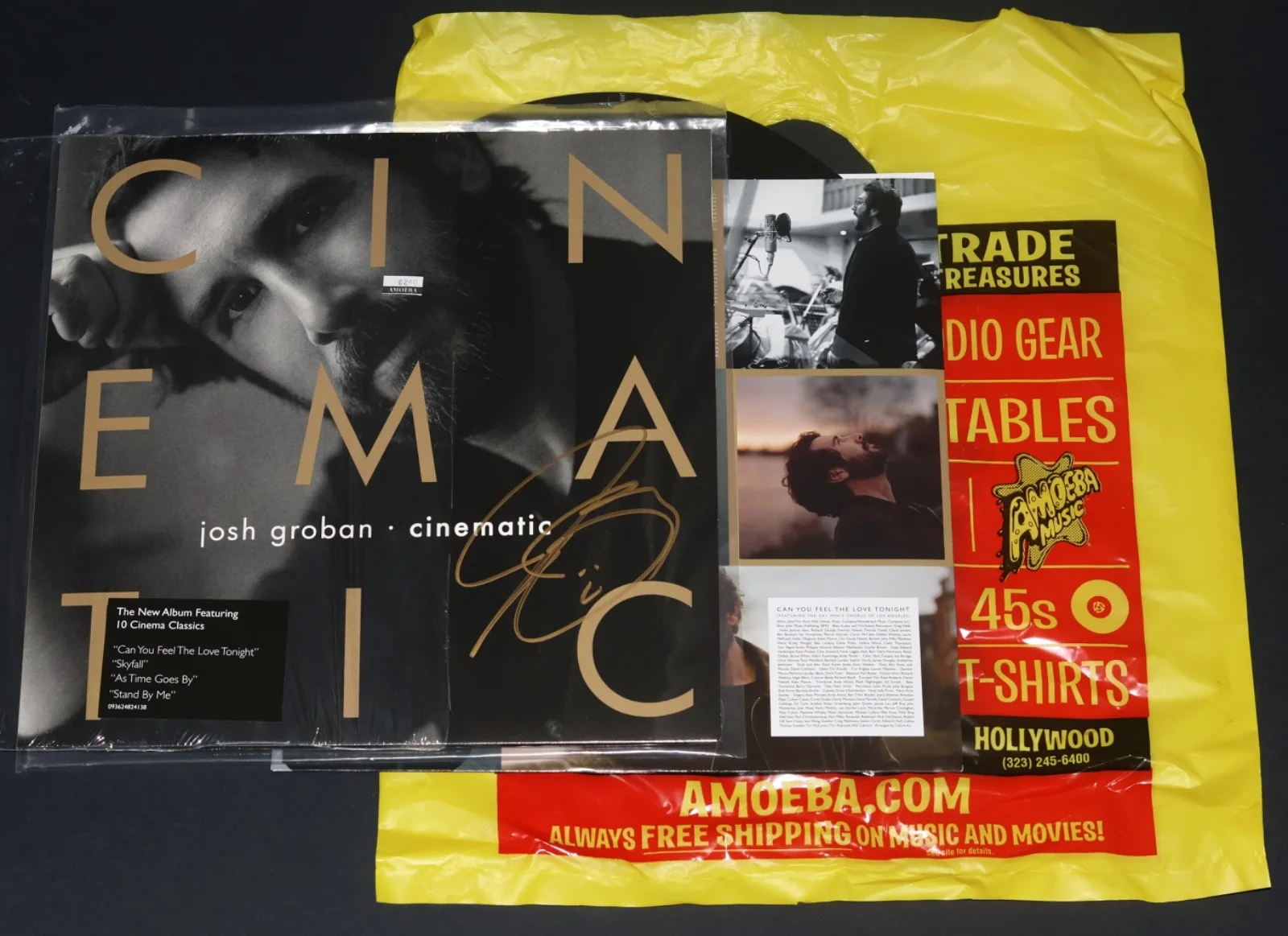JOSH GROBAN Signed CINEMATIC Vinyl LP Record Autographed amoeba Exclusive, image 2