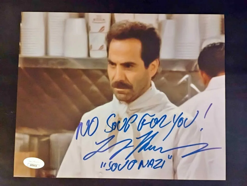 Larry Thomas — Larry Thomas Signed Seinfeld Soup Nazi 8x10 Photo “NO SOUP FOR YOU!” JSA COA