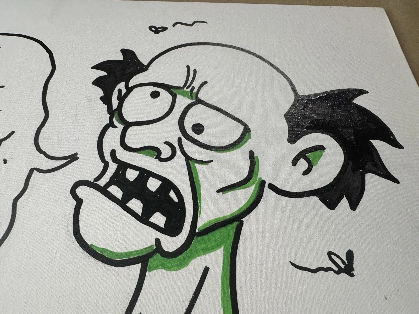 Raymond S Persi — Raymond S Persi Sketched Zombie Wreck it Ralph 11”x14” Canvas BAS COA, изображение 3