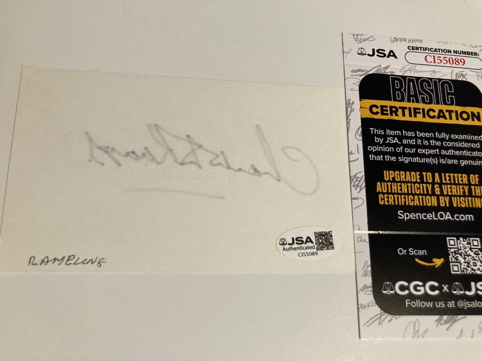 CHARLOTTE RAMPLING — CHARLOTTE RAMPLING signed 3x5 card "45 YEARS", "DEXTER", "DUNE JSA #CI55089, image 2