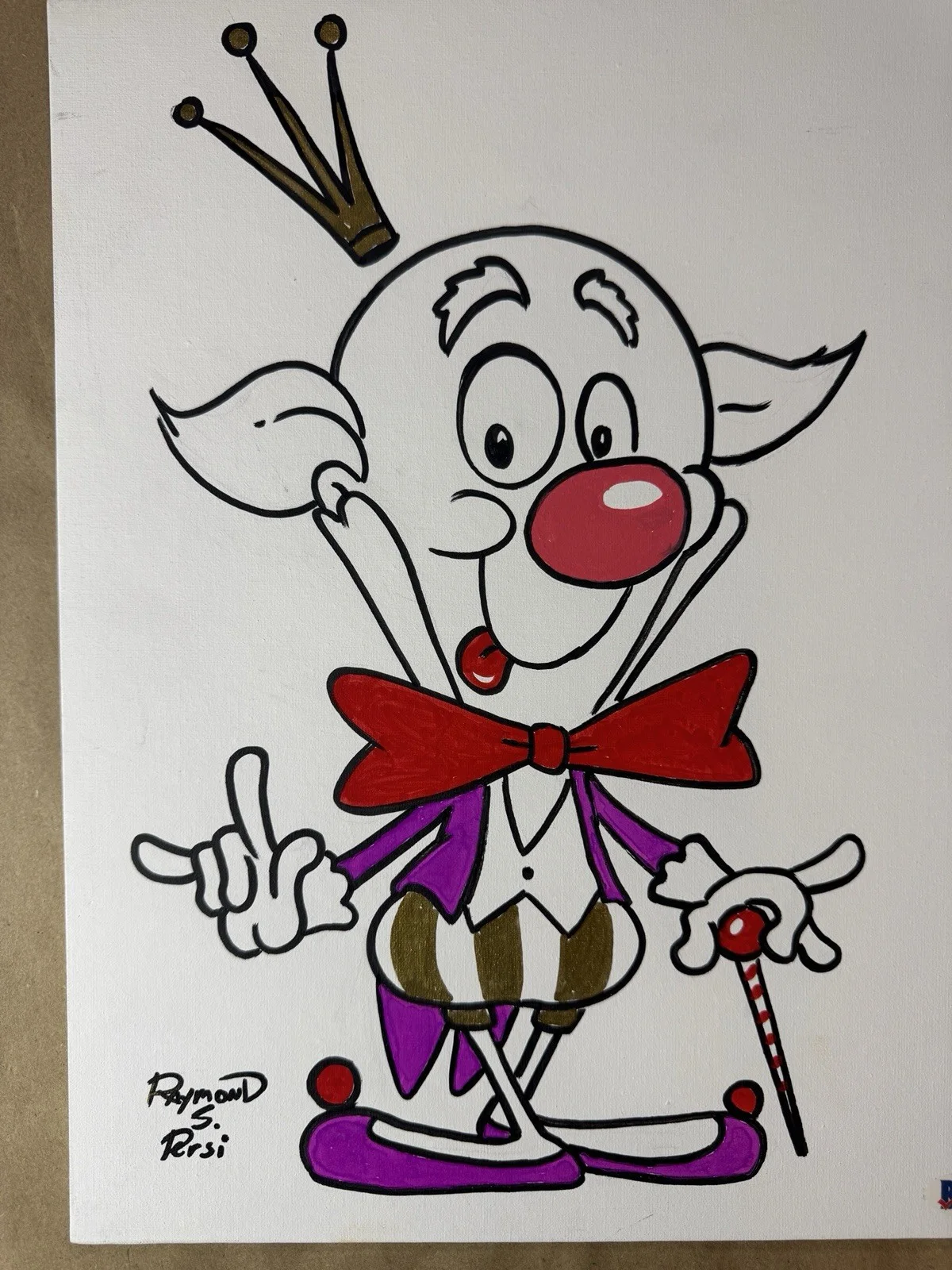 Raymond S Persi — Raymond S Persi Sketched King Candy Wreck it Ralph 11”x14” Canvas BAS COA, image 3
