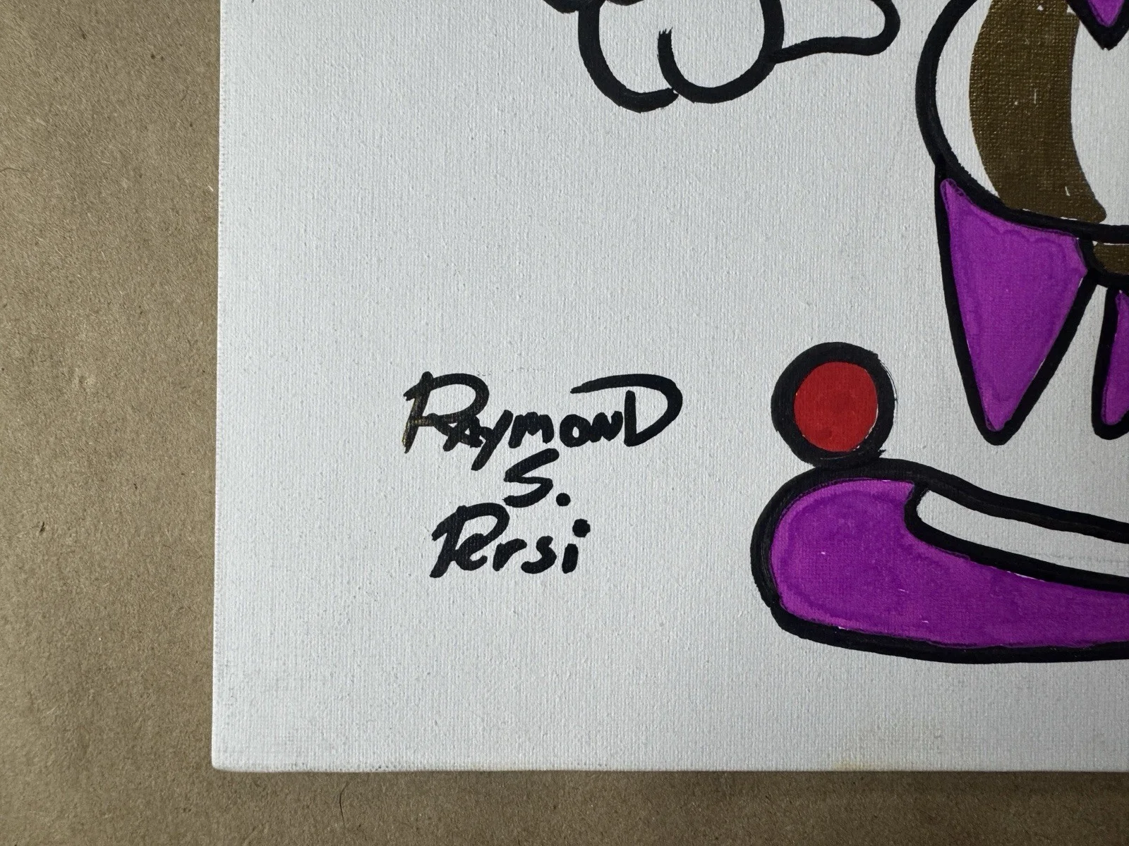 Raymond S Persi — Raymond S Persi Sketched King Candy Wreck it Ralph 11”x14” Canvas BAS COA, image 5