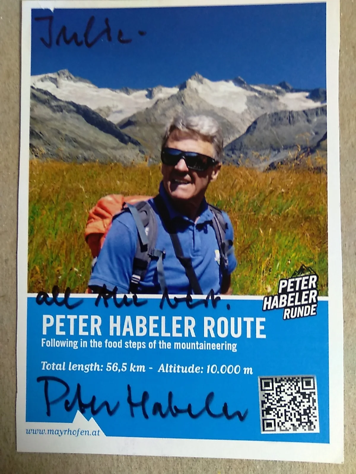 Peter Habeler Austrian Mountaineer Autographed 6x4 Flyer Signed, image 2