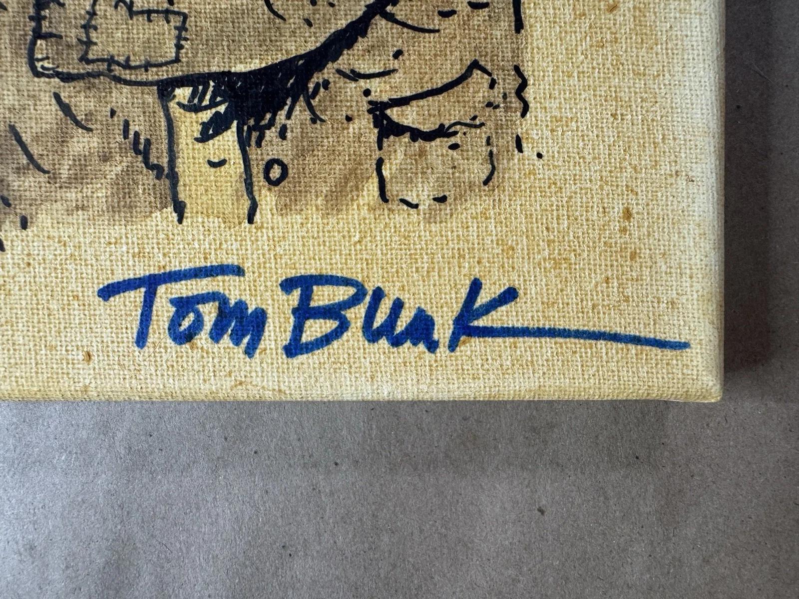 Tom Bunk — Tom Bunk Sketched Garbage Pail Kids 8"x10" Canvas Star Wars Yoda Beckett BAS COA, image 4