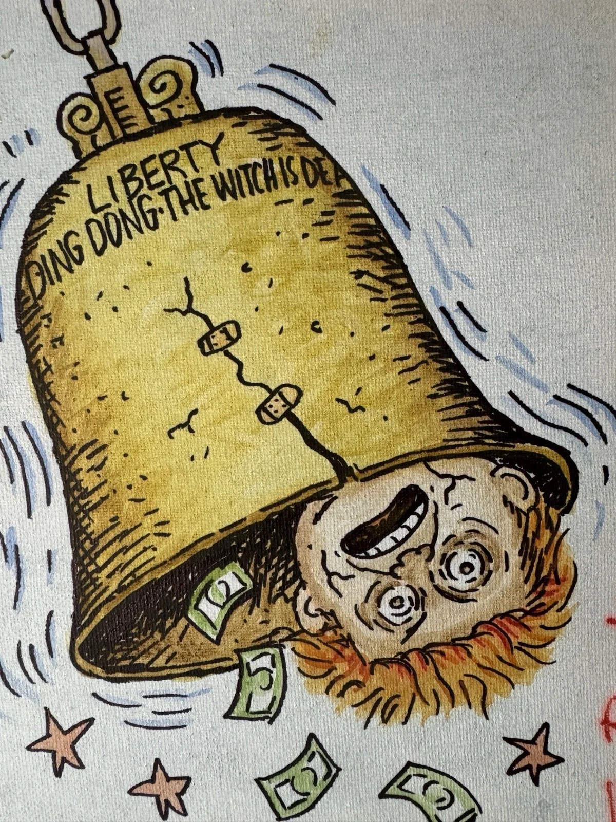 Tom Bunk — Tom Bunk Original Sketched Garbage Pail Kids 8"x10" Canvas Beckett BAS COA, image 4