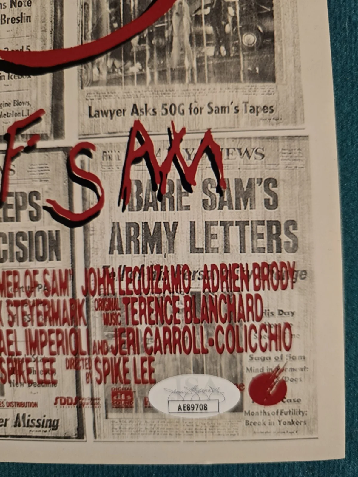 John Leguizamo — John Leguizamo Signed 11X17 Son Of Sam JSA, image 2