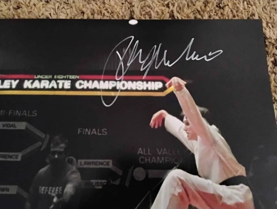 Ralph Macchio, William Zabka — William Zabka & Ralph Macchio Signed Karate Kid Cobra Kai 16x20 with JSA Auth, image 3