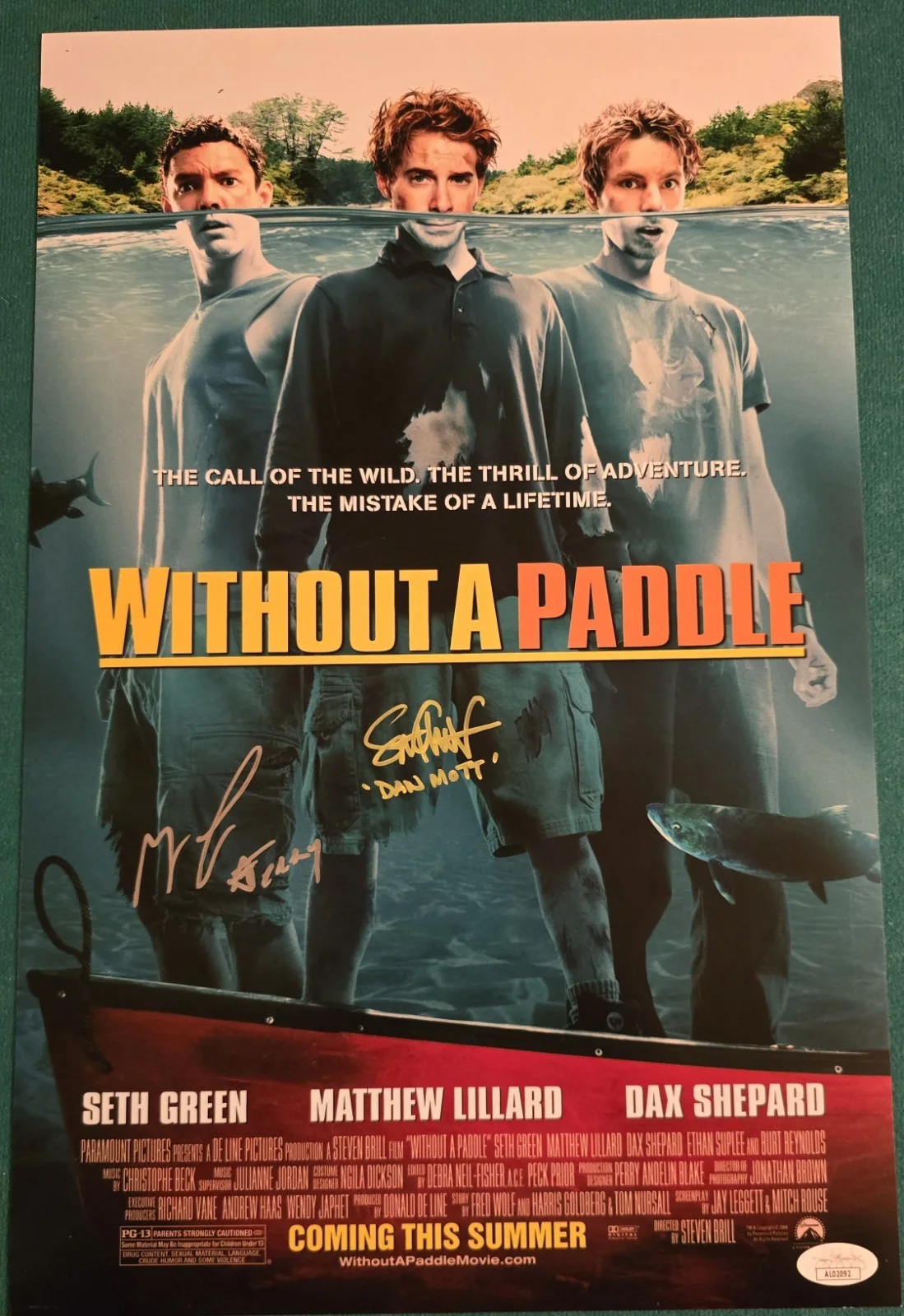 Matthew Lillard, Seth Green — Matthew Lillard & Seth Green Signed 11X17 Without A Paddle JSA & Beckett...