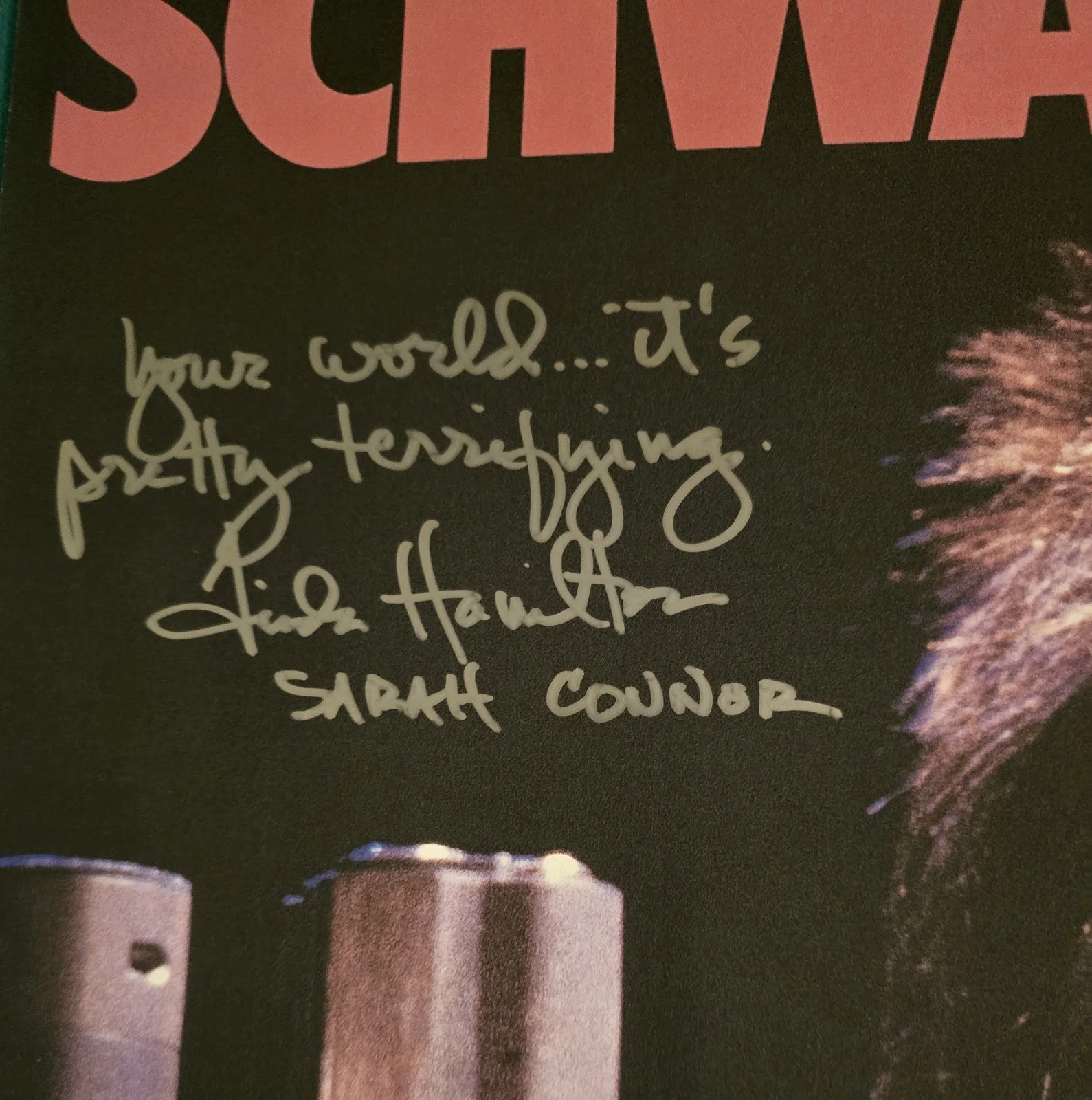 Linda Hamilton, Michael Biehn — Linda Hamilton & Michael Biehn Signed 24x36 Terminator Poster Beckett Witnessed, image 2