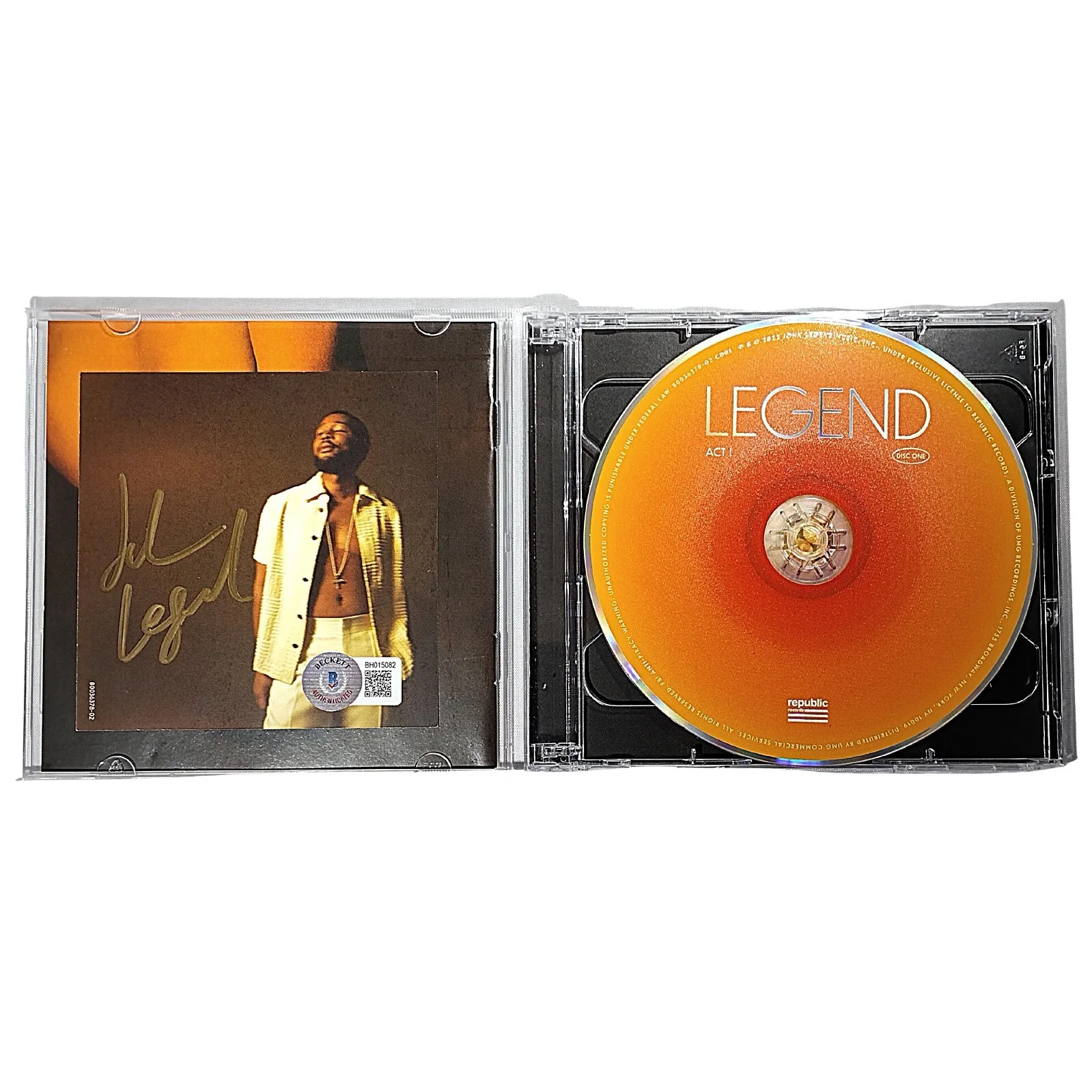 John Legend — John Legend Signed Legend CD Insert With Disc Beckett BAS COA Gold Sharpie, изображение 3
