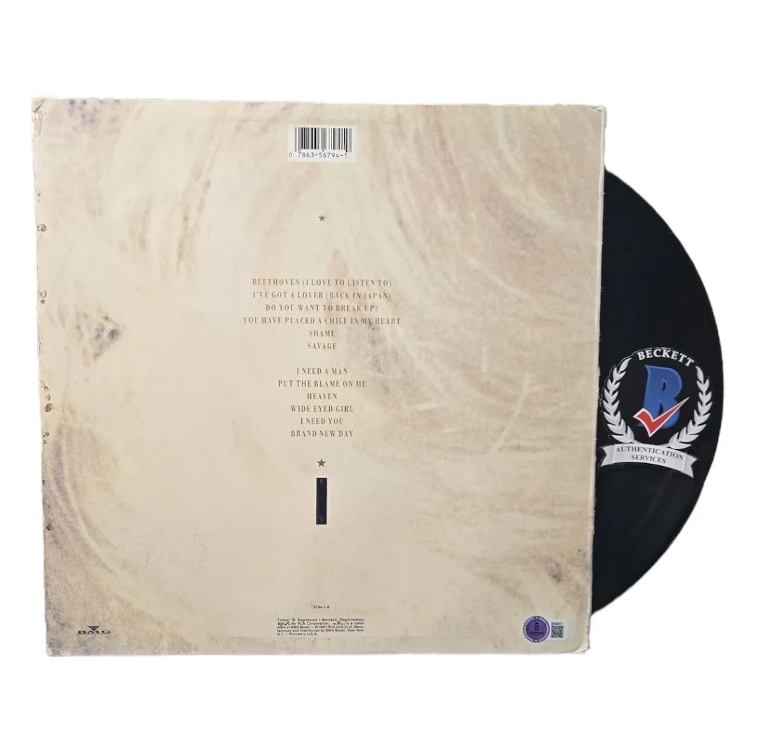 ANNIE LENNOX SIGNED AUTOGRAPH EURYTHMICS SAVAGE LP VINYL BECKETT BAS, image 2