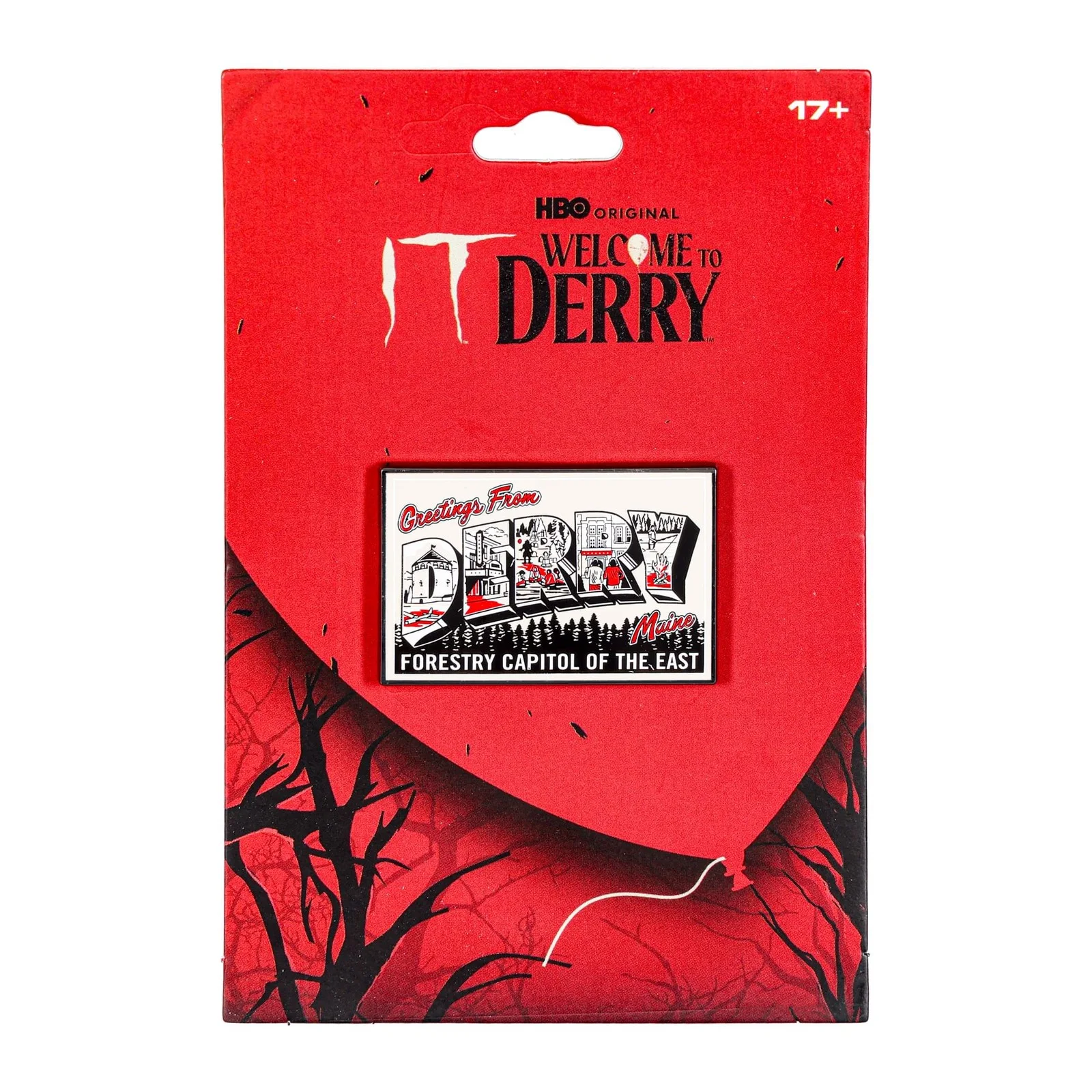 IT "Greetings From Derry" Postcard Printed Enamel Pin, image 2