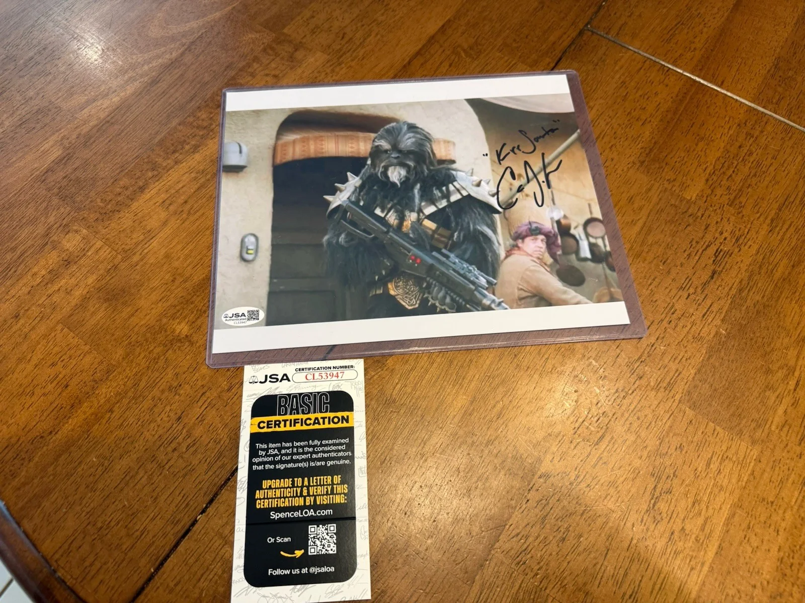 Carey Jones — Carey Jones Signed Star Wars 8x10 Photo Black Krrsantan JSA COA