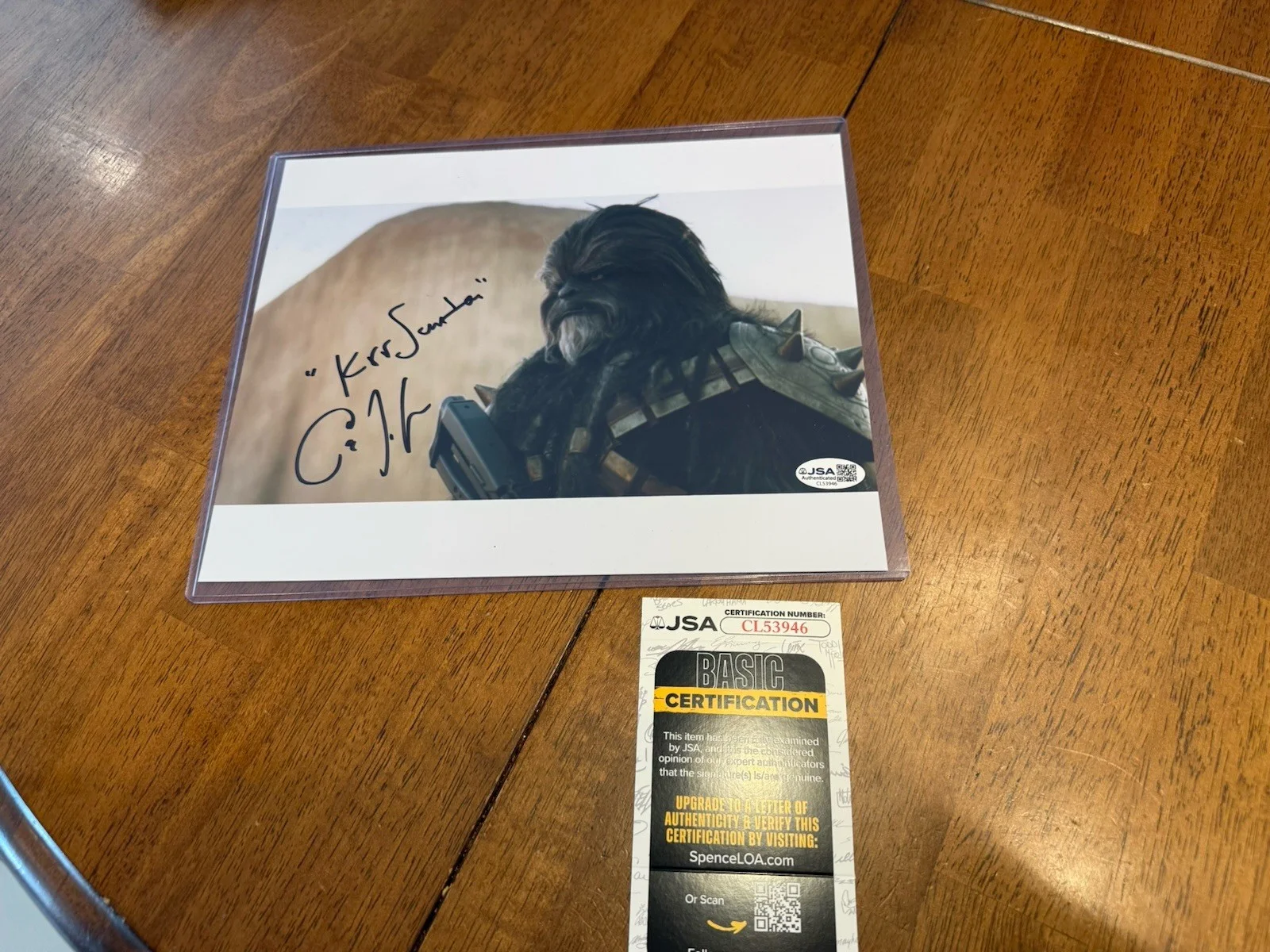 Carey Jones — Carey Jones Signed Star Wars 8x10 Photo Black Krrsantan JSA COA 2